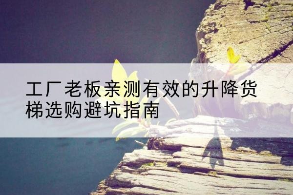 石拐升降货梯怎么选-工厂老板亲测有效的升降货梯选购避坑指南
