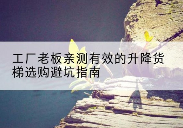 石拐升降货梯怎么选-工厂老板亲测有效的升降货梯选购避坑指南